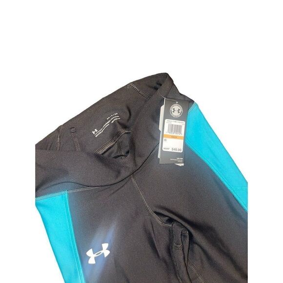 NWT UNDER ARMOUR Heatgear Women's Compression Leggings Small, Blue/Gray - Picture 4 of 6